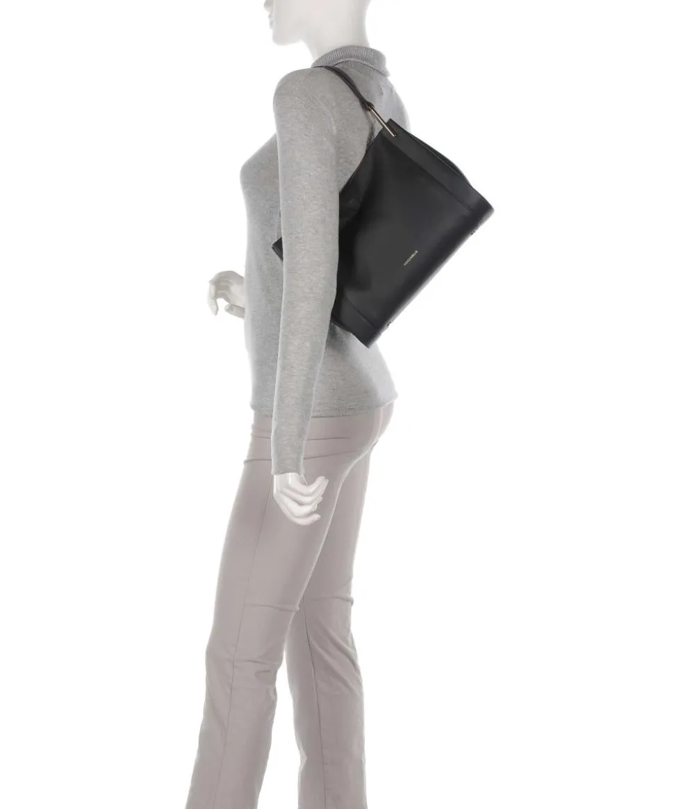 Wallace Schultertasche genarbtes Leder schwarz