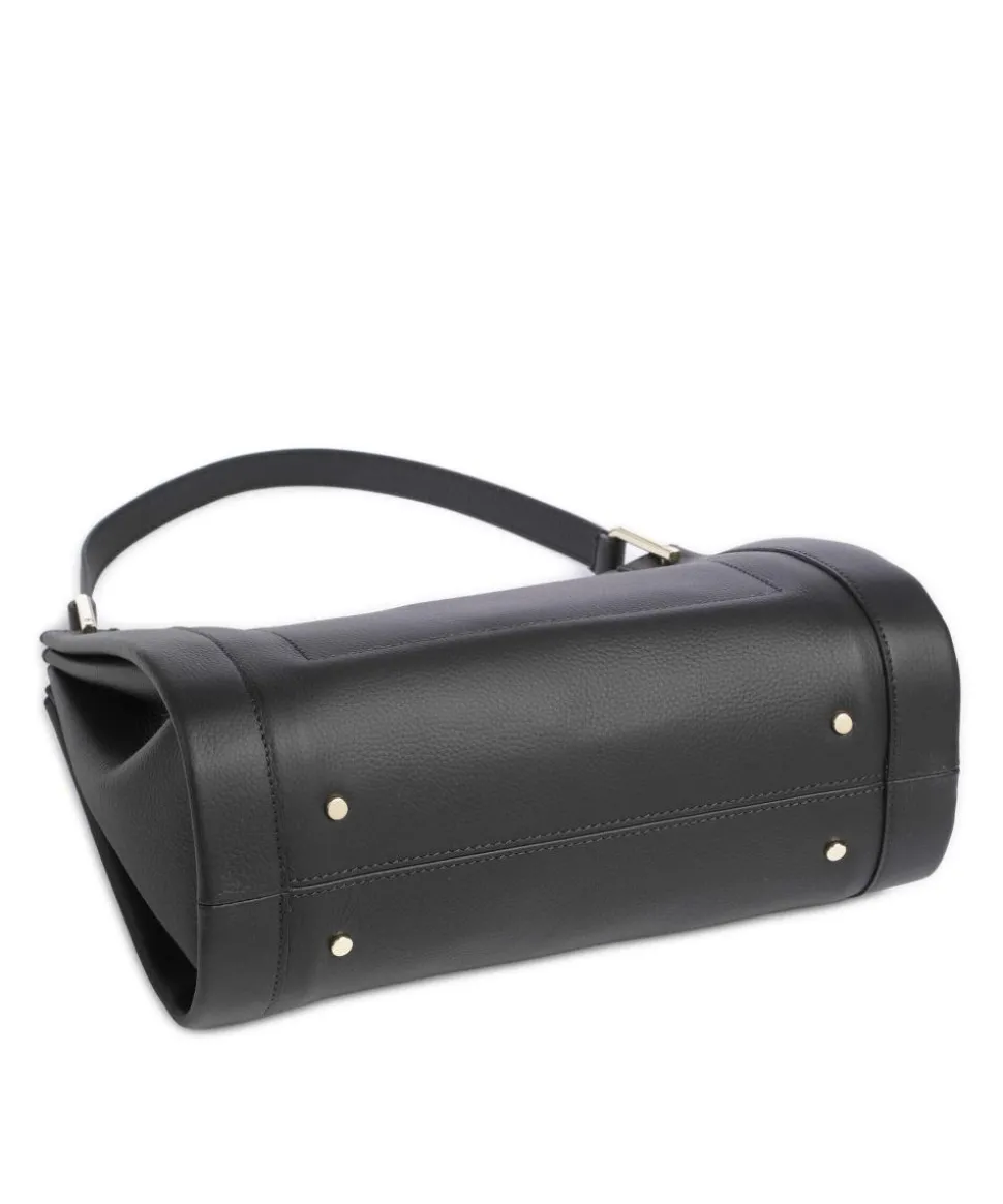 Wallace Schultertasche genarbtes Leder schwarz