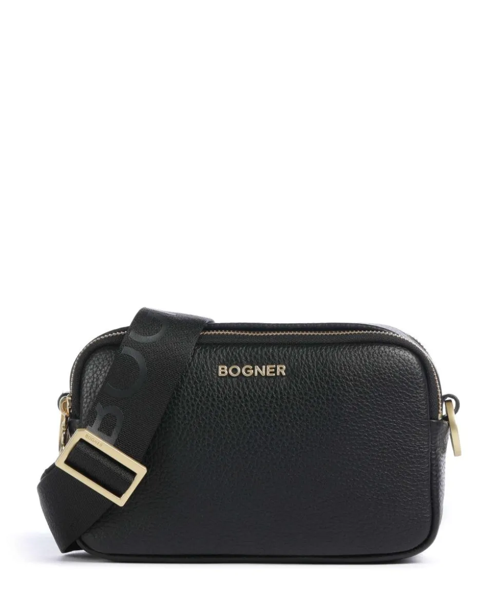 Wallis Avy Umhängetasche genarbtes Rindsleder schwarz