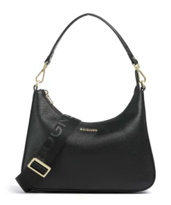 Wallis Odette Schultertasche genarbtes Rindsleder schwarz