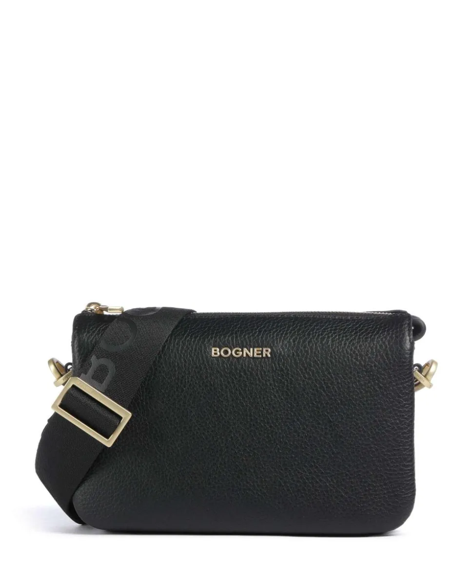 Wallis Taja Umhängetasche genarbtes Rindsleder schwarz