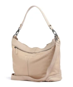 Washed Waxed Cow Bolivia Beuteltasche Pull-Up Rindsleder beige