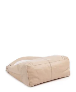 Washed Waxed Cow Bolivia Beuteltasche Pull-Up Rindsleder beige