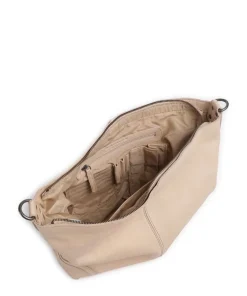 Washed Waxed Cow Bolivia Beuteltasche Pull-Up Rindsleder beige