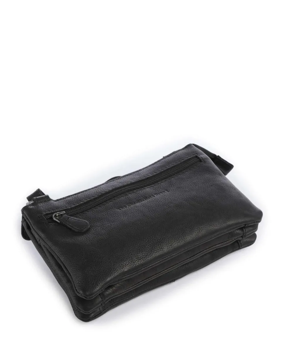 Washed Waxed Cow Osaka Umhängetasche genarbtes Rindsleder schwarz