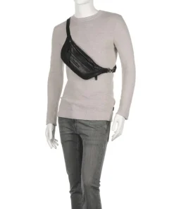 Washed Waxed Cow Severo Gürteltasche genarbtes Rindsleder schwarz