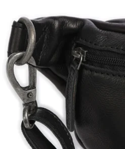 Washed Waxed Cow Severo Gürteltasche genarbtes Rindsleder schwarz