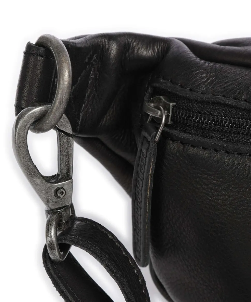 Washed Waxed Cow Severo Gürteltasche genarbtes Rindsleder schwarz