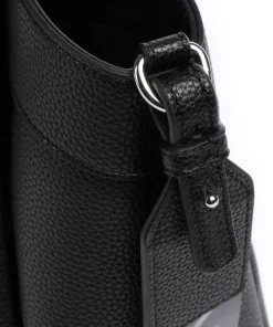 Wave M Handtasche Lederimitat schwarz