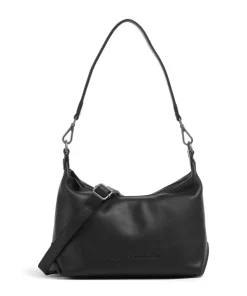 Wax Pull Up Cow Christie Schultertasche fein genarbtes Rindsleder schwarz