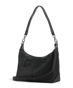 Wax Pull Up Cow Christie Schultertasche fein genarbtes Rindsleder schwarz