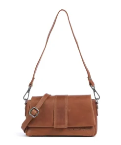 Wax Pull Up Cow Clifden Schultertasche fein genarbtes Rindsleder cognac