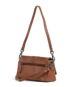 Wax Pull Up Cow Clifden Schultertasche fein genarbtes Rindsleder cognac