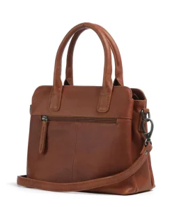 Wax Pull Up Cow Hermosa Handtasche fein genarbtes Rindsleder cognac