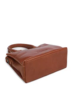 Wax Pull Up Cow Hermosa Handtasche fein genarbtes Rindsleder cognac