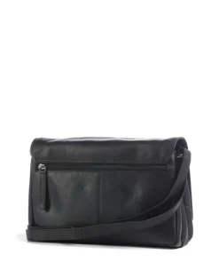 Wax Pull Up Cow Laverton Umhängetasche fein genarbtes Rindsleder schwarz