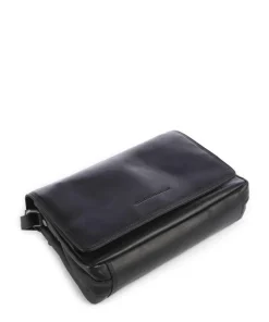 Wax Pull Up Cow Laverton Umhängetasche fein genarbtes Rindsleder schwarz