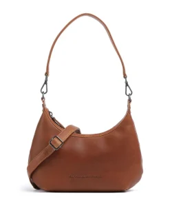 Wax Pull Up Cow Nancy Schultertasche fein genarbtes Rindsleder cognac