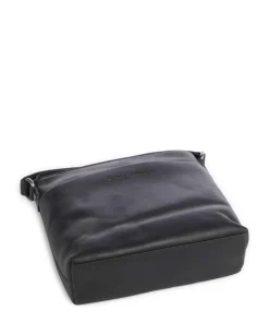 Wax Pull Up Cow Navene Umhängetasche fein genarbtes Rindsleder schwarz