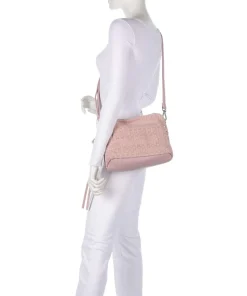 Weave Harmony Schultertasche aufgerautes Leder rosa