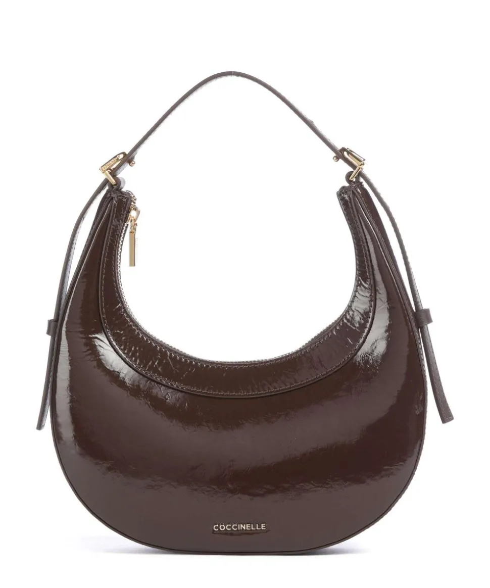 Whisper Schultertasche glattes Rindsleder dunkelbraun