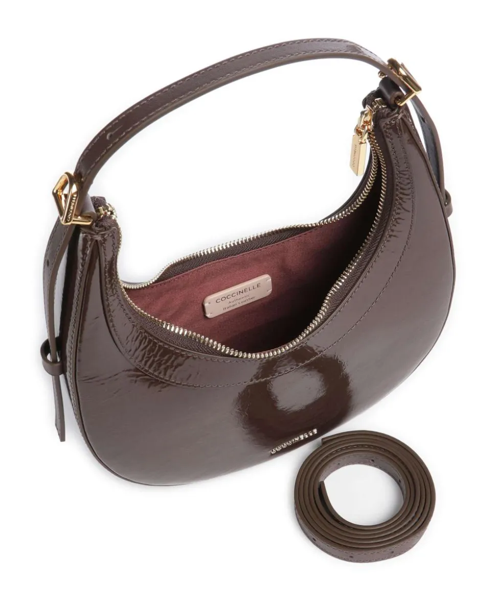 Whisper Schultertasche glattes Rindsleder dunkelbraun