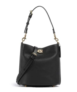 Willow Soft 19 Beuteltasche genarbtes Leder schwarz