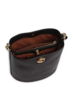 Willow Soft 19 Beuteltasche genarbtes Leder schwarz