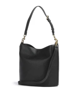 Willow Soft Beuteltasche genarbtes Leder schwarz