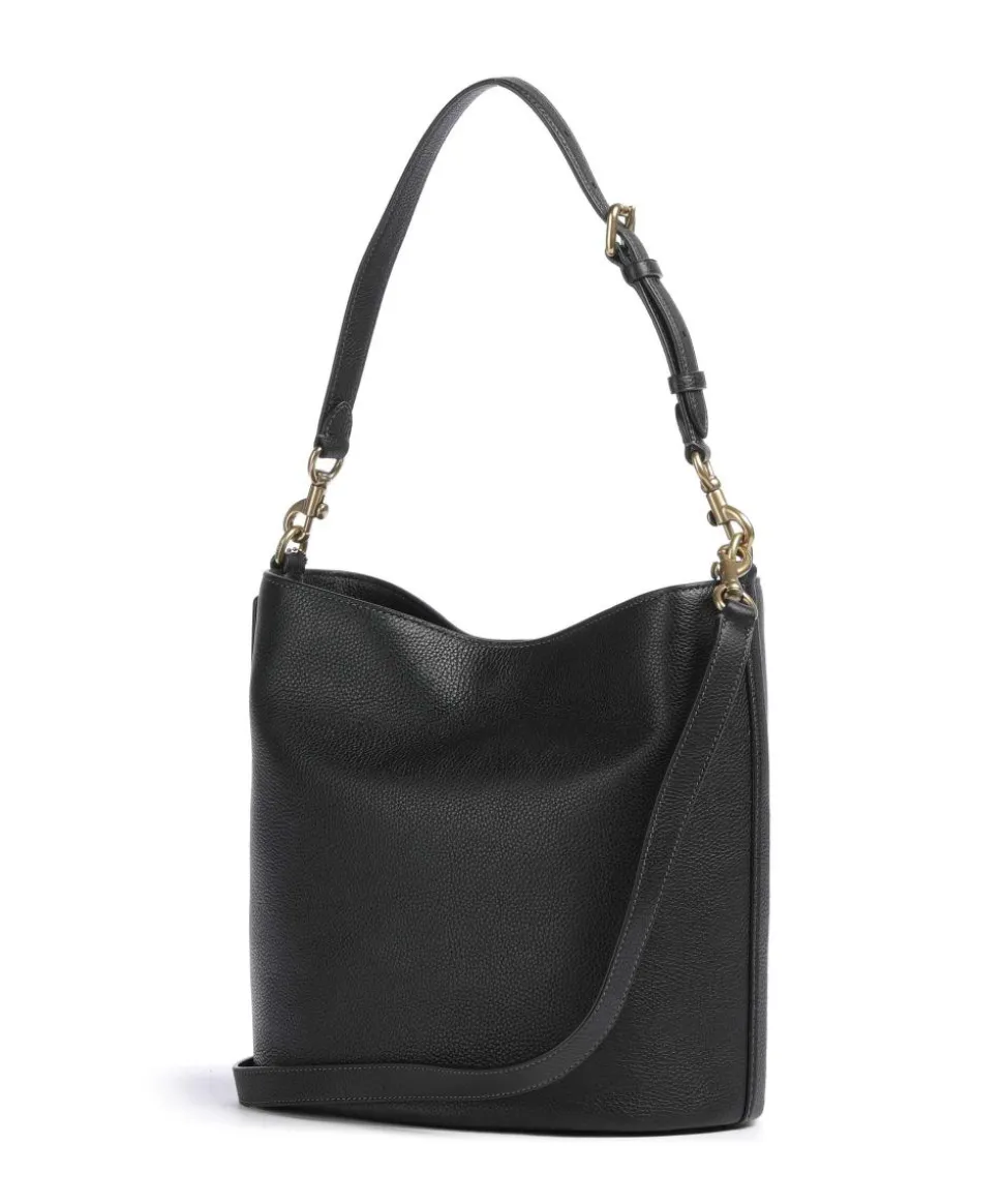 Willow Soft Beuteltasche genarbtes Leder schwarz