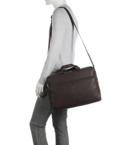 Wollem Laptoptasche 15″ genarbtes Rindsleder dunkelbraun