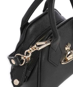 Yasmine Saffiano Mini Umhängetasche Lederimitat schwarz