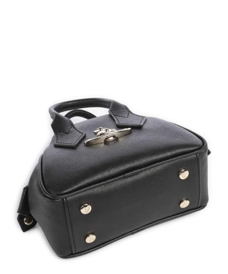 Yasmine Saffiano Mini Umhängetasche Lederimitat schwarz