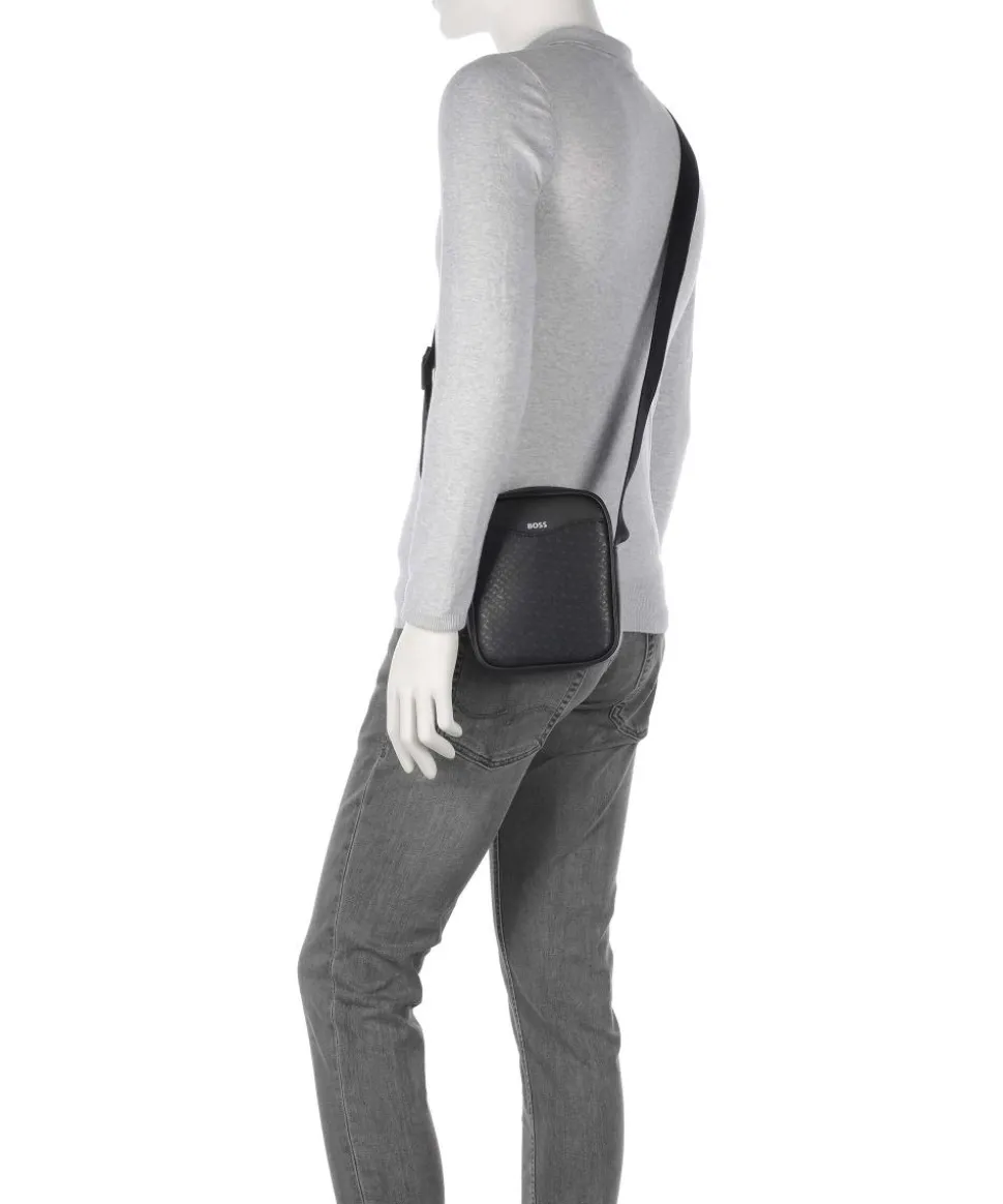 Zair Umhängetasche fein genarbtes Leder schwarz