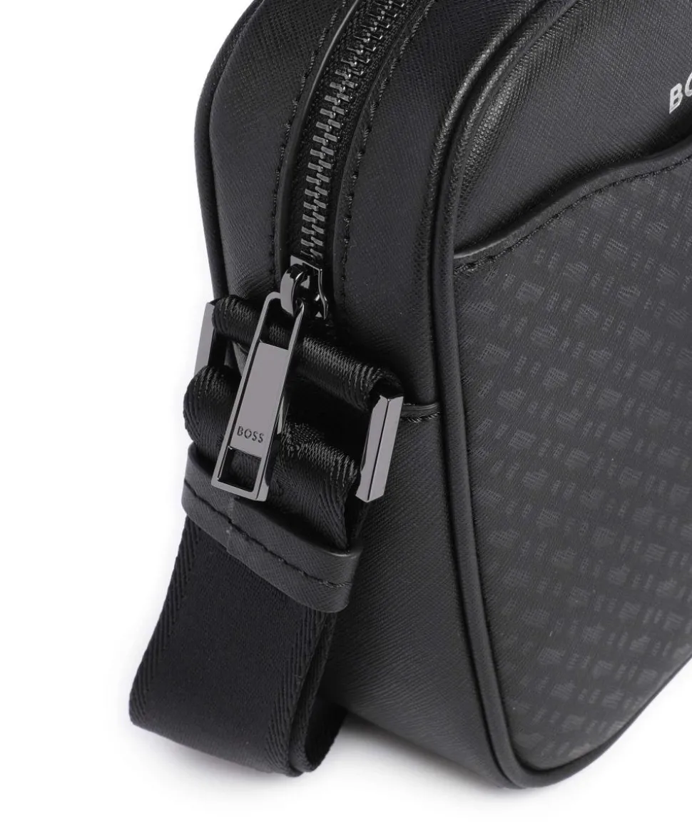 Zair Umhängetasche fein genarbtes Leder schwarz