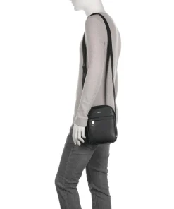 Zair Umhängetasche Saffiano Leder schwarz