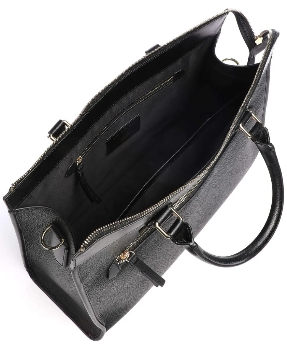 Zelea Handtasche 13″ genarbtes Kalbsleder schwarz