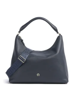 Zita M Beuteltasche genarbtes Rindsleder dunkelblau