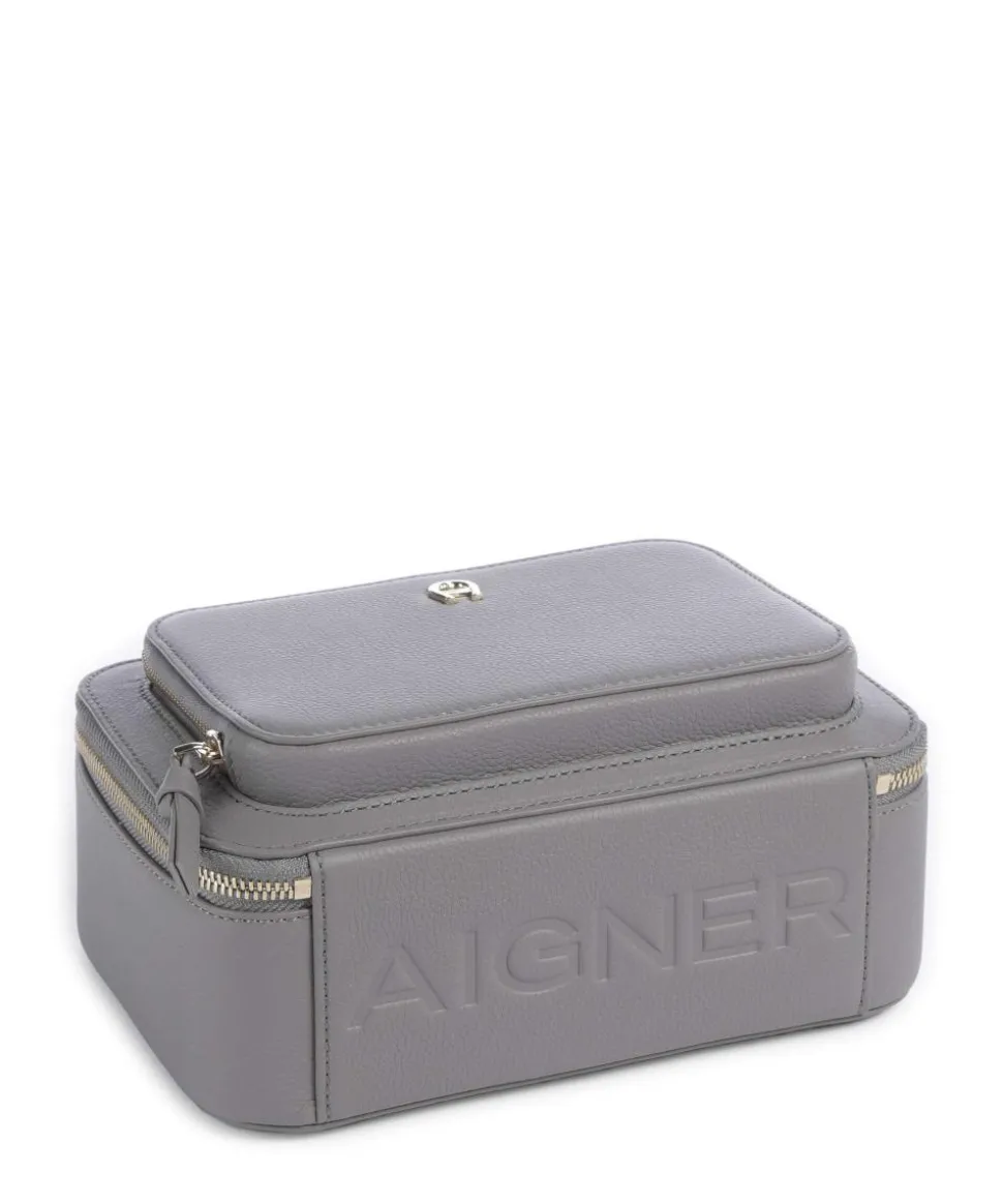 Zita S Umhängetasche genarbtes Rindsleder grau