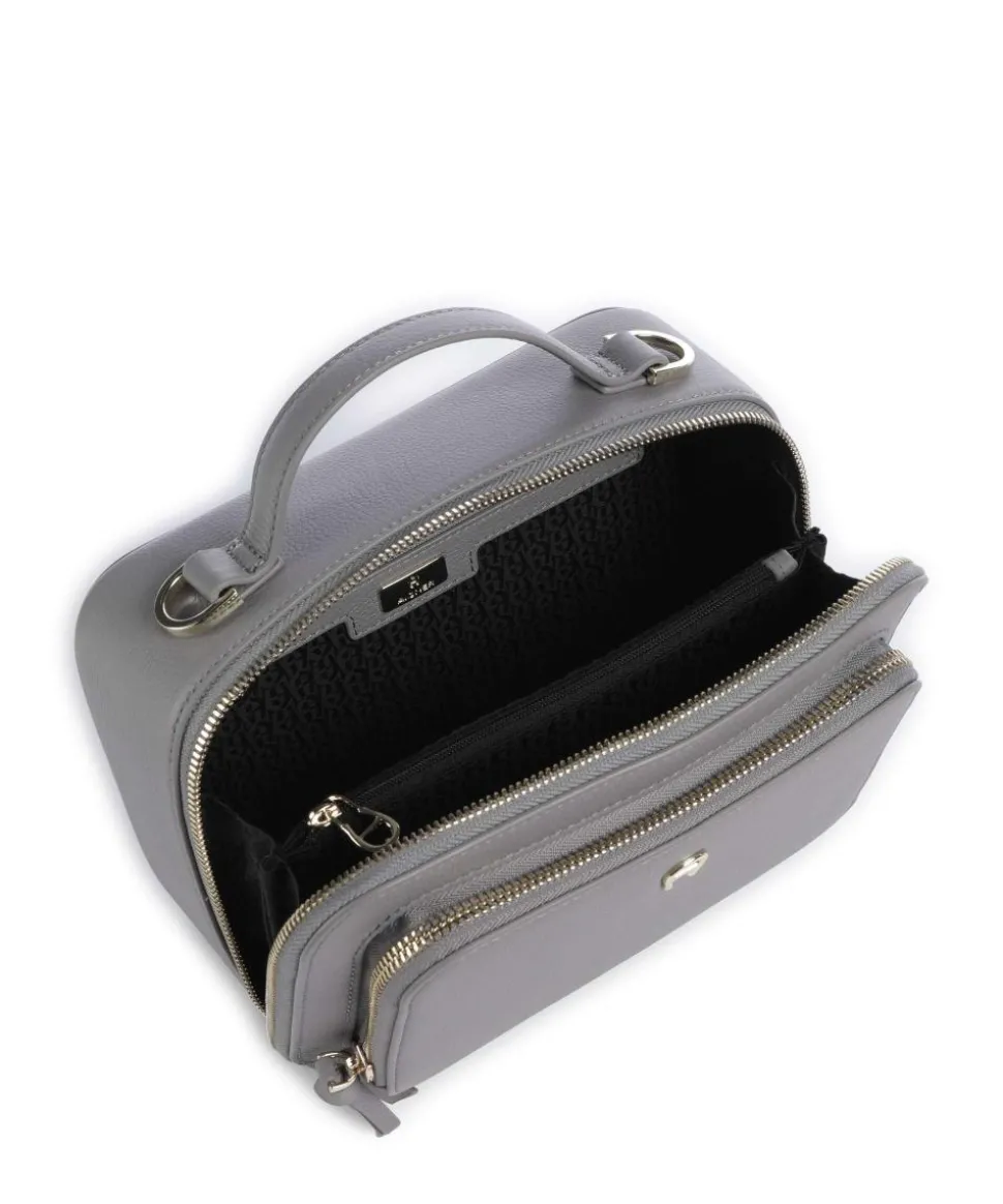 Zita S Umhängetasche genarbtes Rindsleder grau