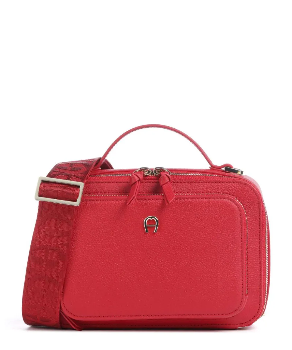 Zita S Umhängetasche genarbtes Rindsleder rot