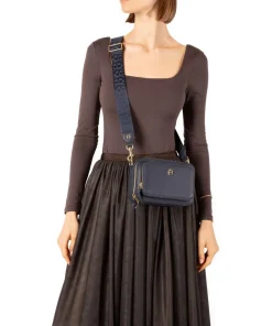 Zita S Umhängetasche genarbtes Rindsleder dunkelblau