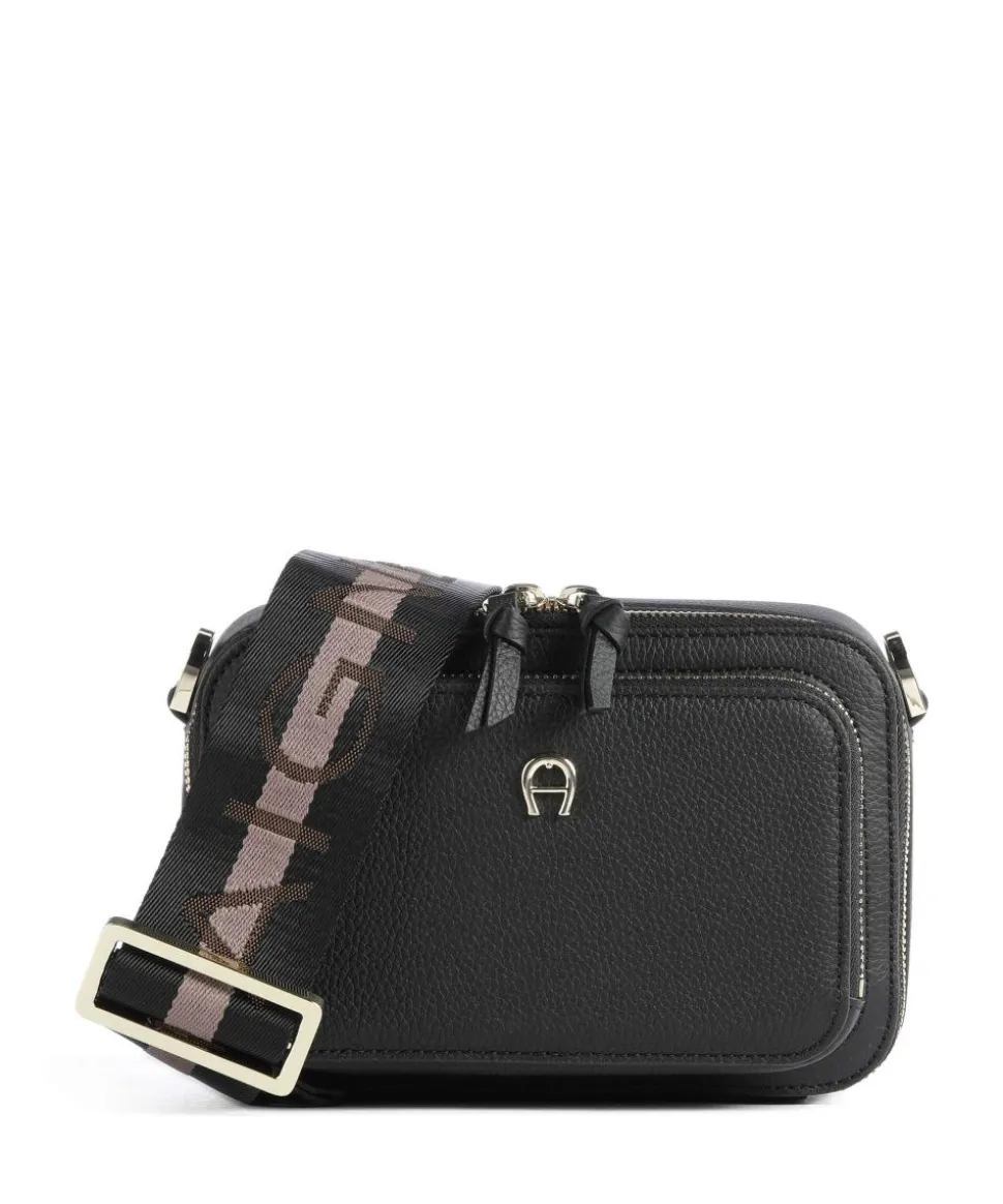 Zita S Umhängetasche genarbtes Rindsleder schwarz