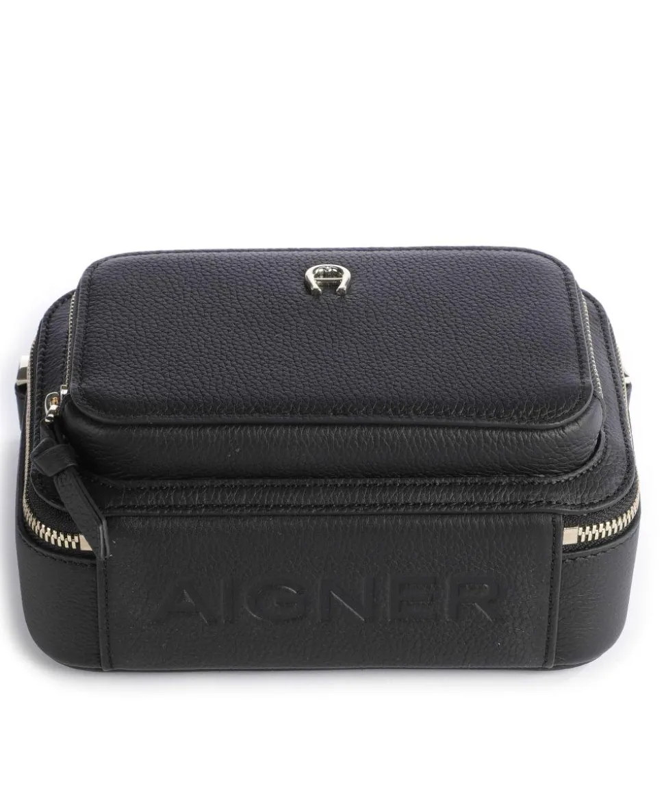 Zita S Umhängetasche genarbtes Rindsleder schwarz