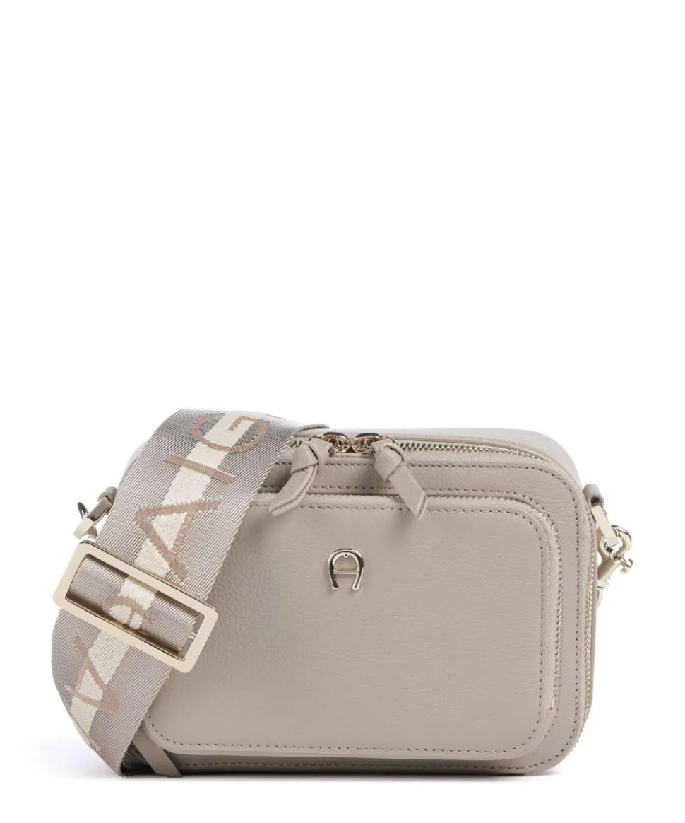 Zita S Umhängetasche genarbtes Rindsleder beige