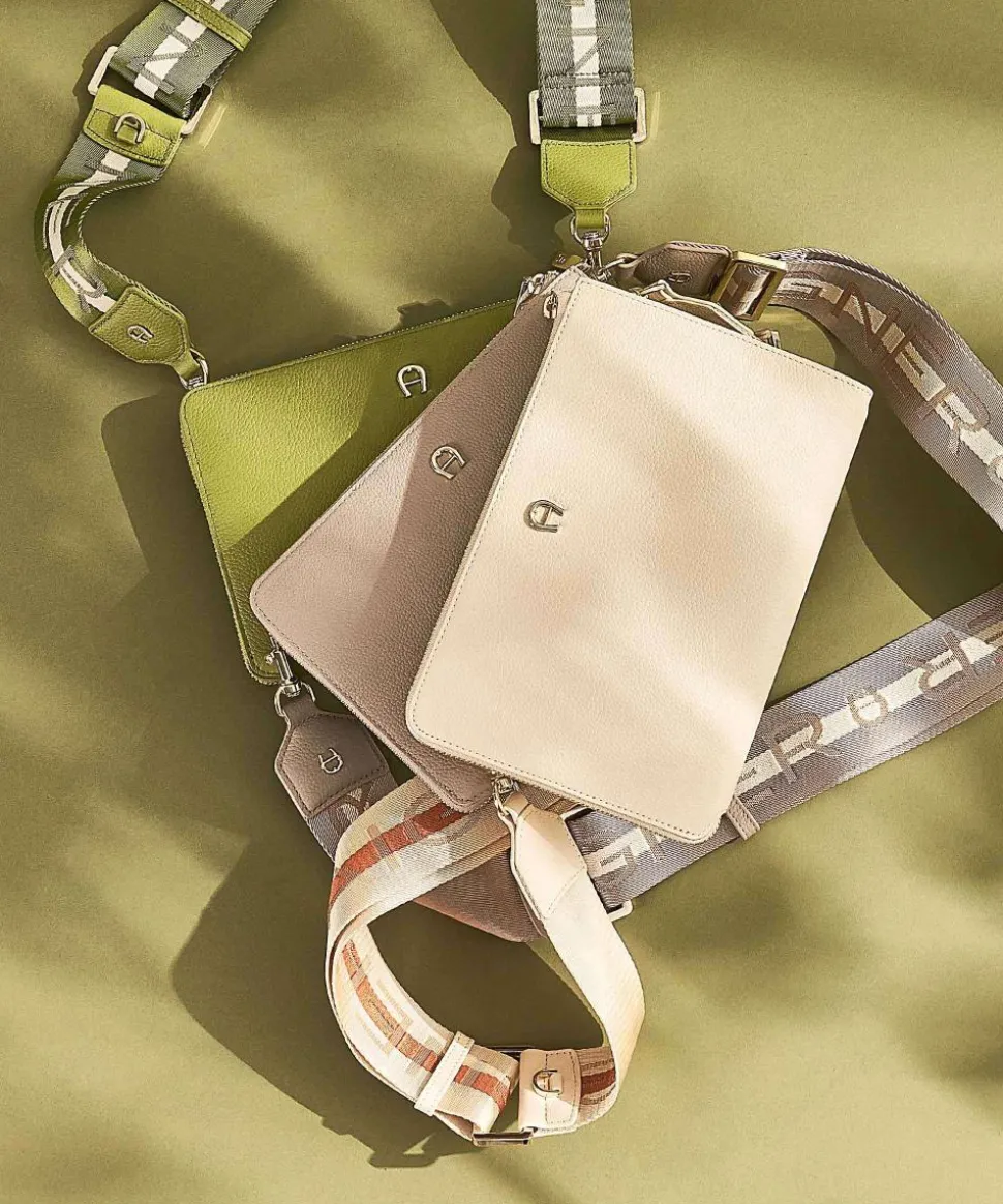 Zita Umhängetasche genarbtes Rindsleder taupe