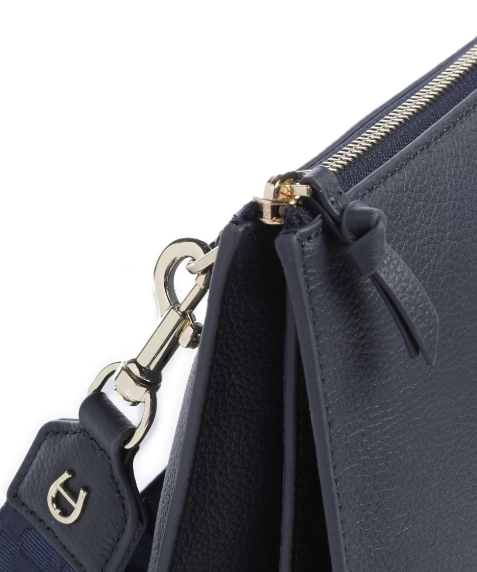 Zita Umhängetasche genarbtes Rindsleder dunkelblau