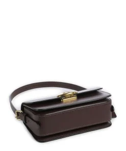 Zoe Schultertasche fein genarbtes Rindsleder dunkelbraun