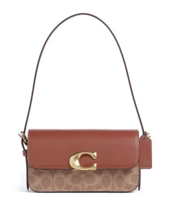 Zoe Signature Schultertasche fein genarbtes Rindsleder braun