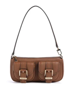 Zoe Small Schultertasche genarbtes Rindsleder braun